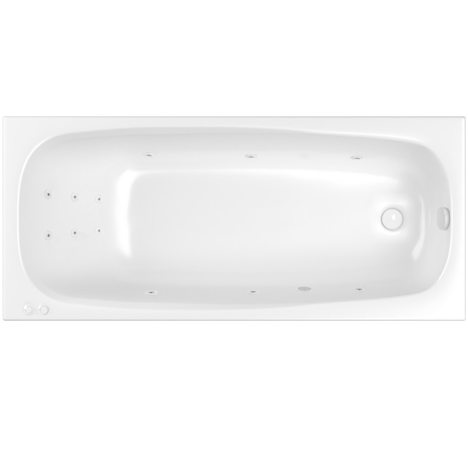 Ванна гидромассажная Whitecross Layla LINE 0102.180080.100.LINE.WH 180x80 см, (белый глянцевый),  каркас, слив-перелив